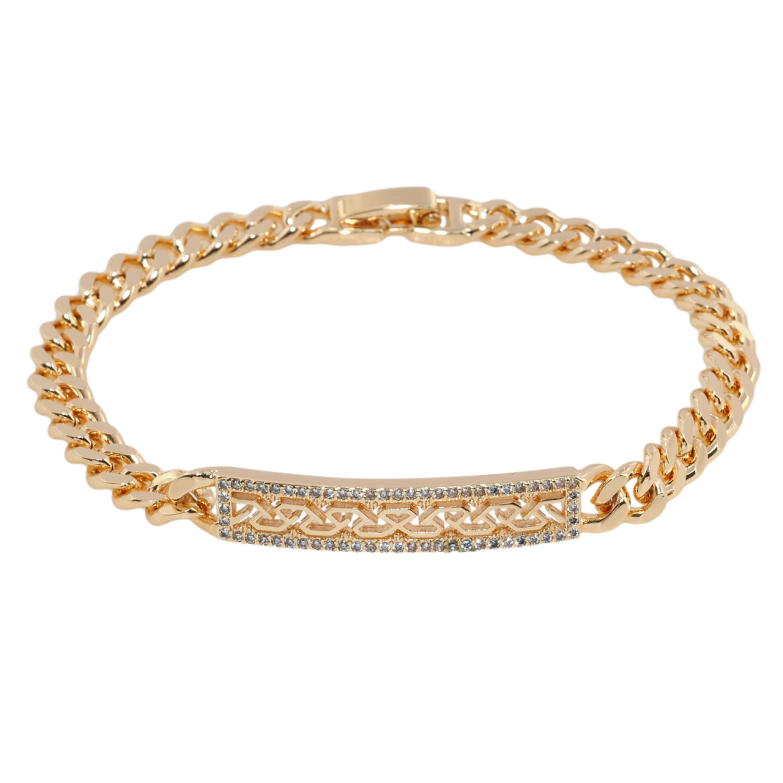 Браслет Xuping M&L Цвет 18К Панцирное плетение с декоративной вставкой длина 19см х 6мм фото №3 Браслет Xuping M&L Цвет 18К Панцирное плетение с декоративной вставкой длина 19см х 6мм фото №3