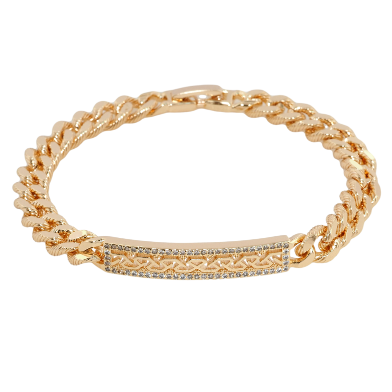 Браслет Xuping M&L Цвет 18К Панцирное плетение с декоративной вставкой длина 19см х 7мм фото №1