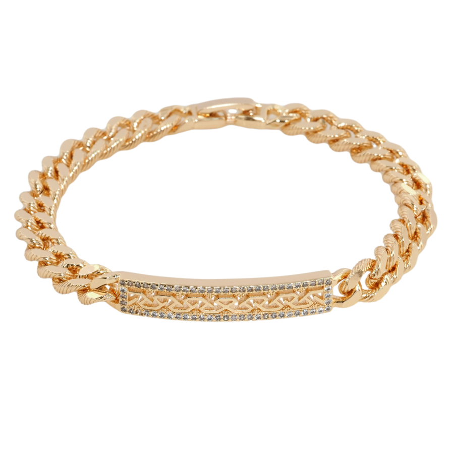 Браслет Xuping M&L Цвет 18К Панцирное плетение с декоративной вставкой длина 19см х 7мм фото №1 Браслет Xuping M&L Цвет 18К Панцирное плетение с декоративной вставкой длина 19см х 7мм фото №1