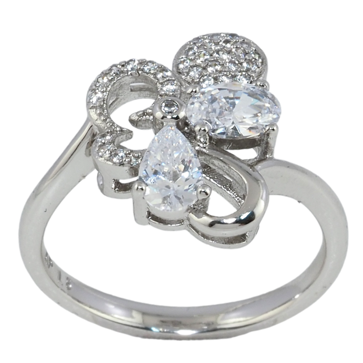 Кольцо Xuping Родий Фантазийный орнамент с цирконием фото №5 Кольцо Xuping Родий Фантазийный орнамент с цирконием фото №5