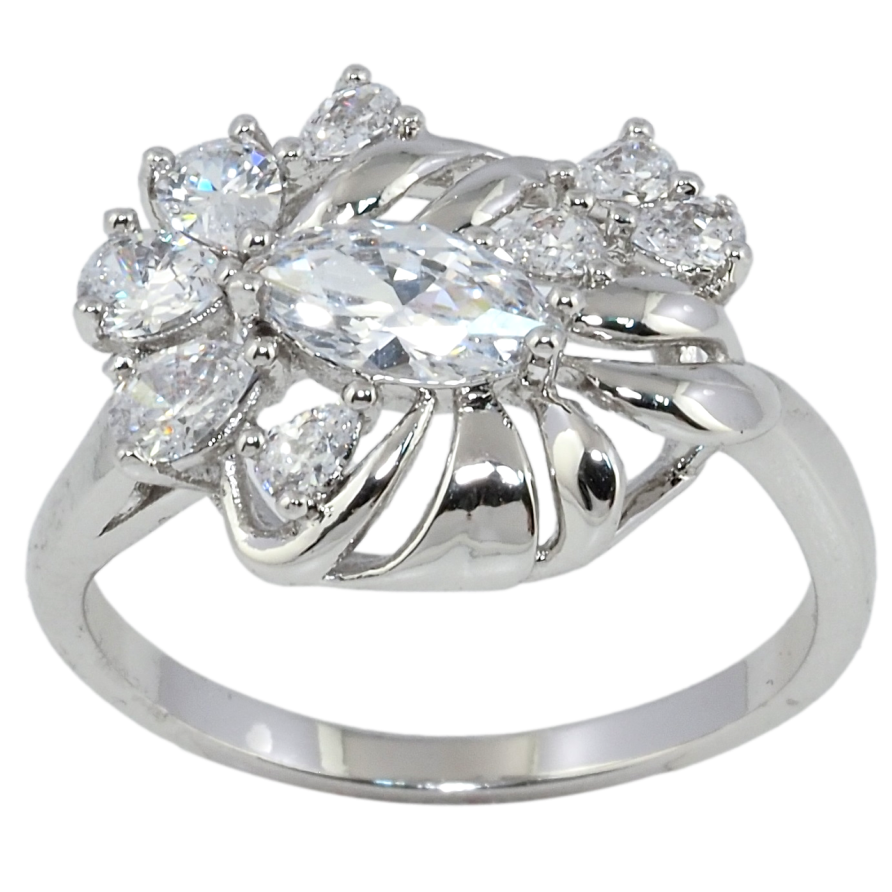 Каблучка Xuping Родій Декоративний орнамент з фіанітами фото №1 Каблучка Xuping Родій Декоративний орнамент з фіанітами фото №1