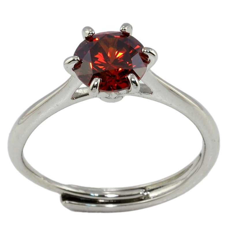 Кольцо Xuping Родий Красный фианит, ø 7мм фото №1