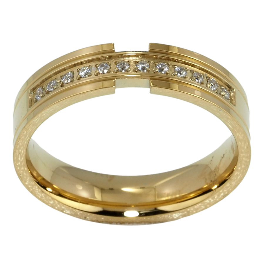 Каблучка Xuping TTM Stainless Steel Колір 14К Доріжка цирконію, ш. 5мм фото №1 Каблучка Xuping TTM Stainless Steel Колір 14К Доріжка цирконію, ш. 5мм фото №1