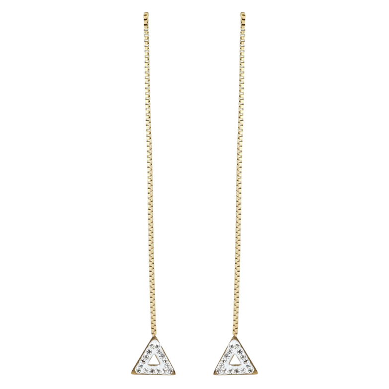 Сережки Xuping TTM Stainless Steel колір 14K пусети Трикутники на ланцюжках фото №1