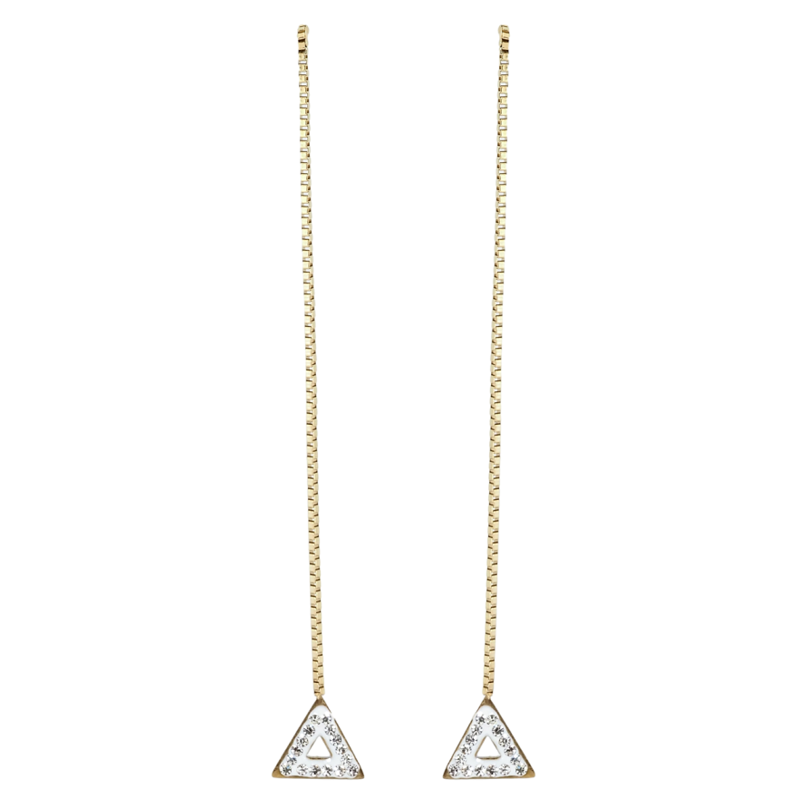 Серьги Xuping TTM Stainless Steel цвет 14K пусеты Треугольники на цепочках фото №1