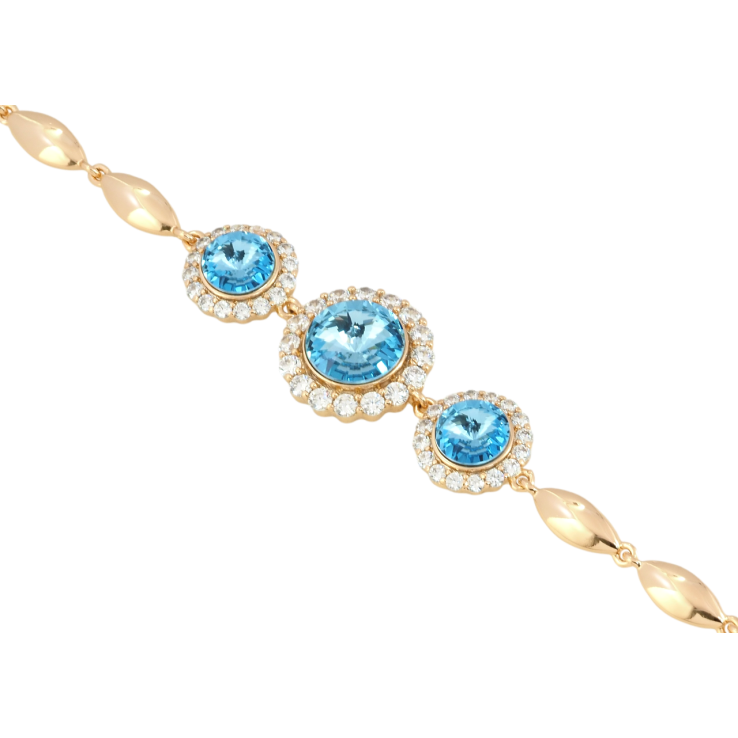 Браслет Xuping колір 18K з кр-ми Swarovski Кристали Aquamarine з доп.замком 17,19м х 4м фото №3