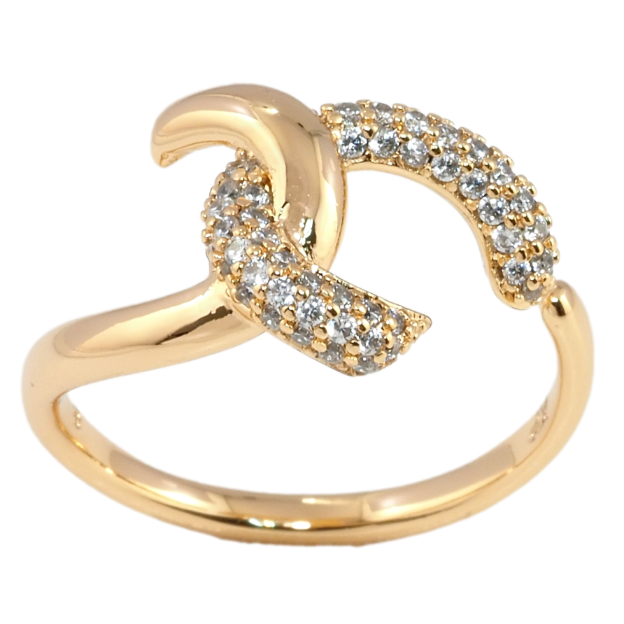 Кольцо Xuping Позолота 18K Петельки с цирконием фото №1 Кольцо Xuping Позолота 18K Петельки с цирконием фото №1