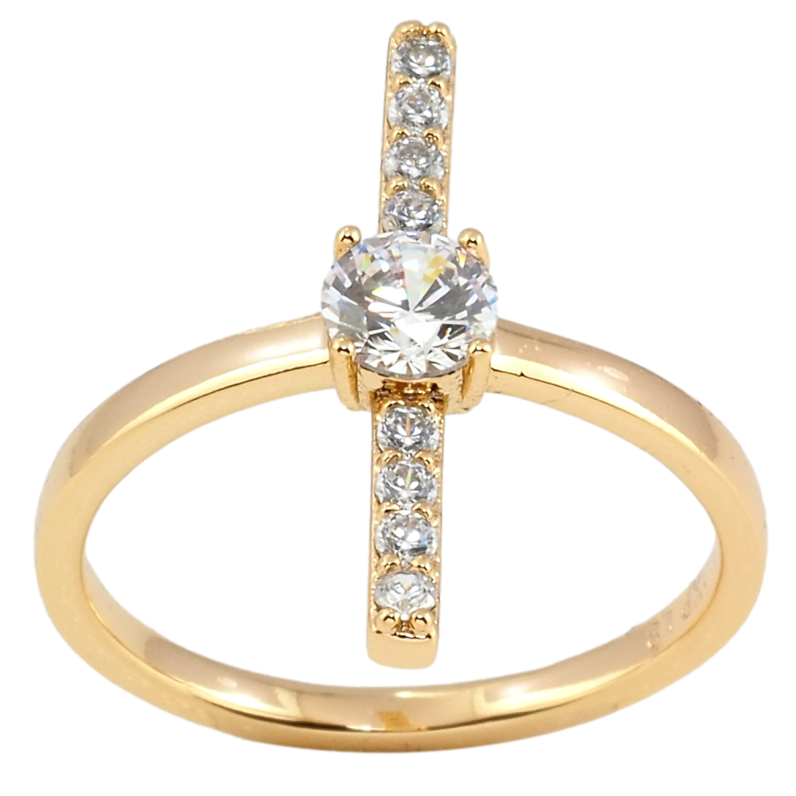 Кольцо Xuping Позолота 18K Дорожка циркония с фианитом фото №1 Кольцо Xuping Позолота 18K Дорожка циркония с фианитом фото №1