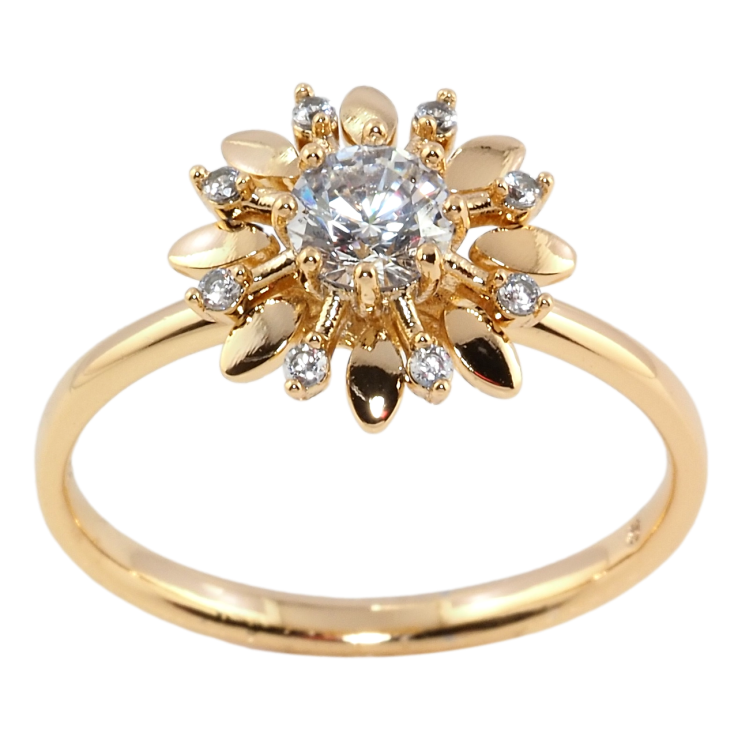 Каблучка Xuping Позолота 18K Квіточка фото №4