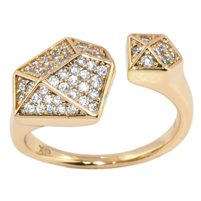 Каблучка Xuping Позолота 18K Орнамент алмаз інкрустація цирконієм фото №1