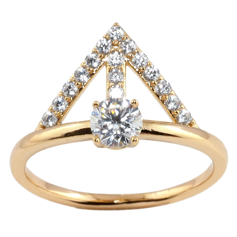 Каблучка Xuping Позолота 18K Інкрустація цирконієм фото №1 Каблучка Xuping Позолота 18K Інкрустація цирконієм фото №1