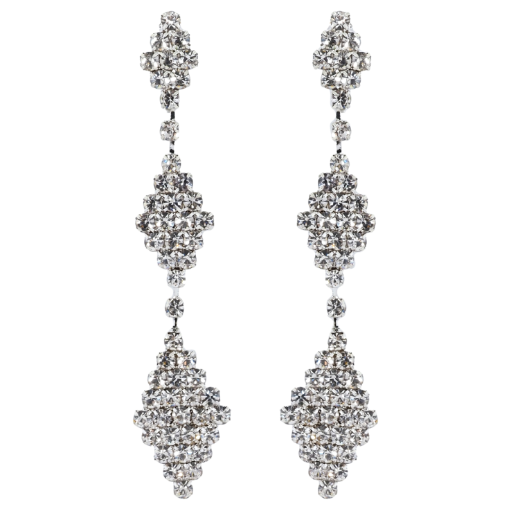 Серьги пусеты Декоративные подвески с стразами фото №22