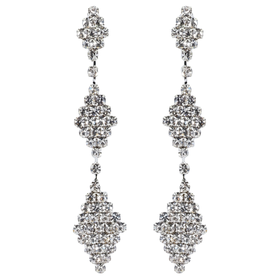 Серьги пусеты Декоративные подвески с стразами фото №1