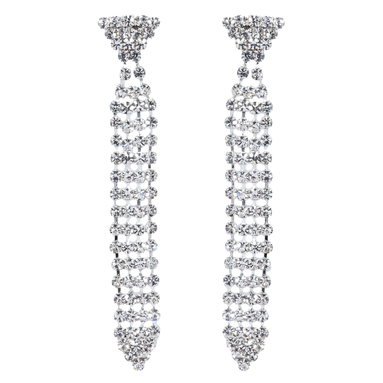 Сережки пусети Декоративні підвіски зі стразами фото №1