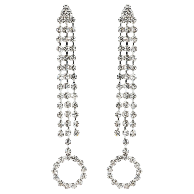 Серьги пусеты Декоративные подвески со стразами фото №6