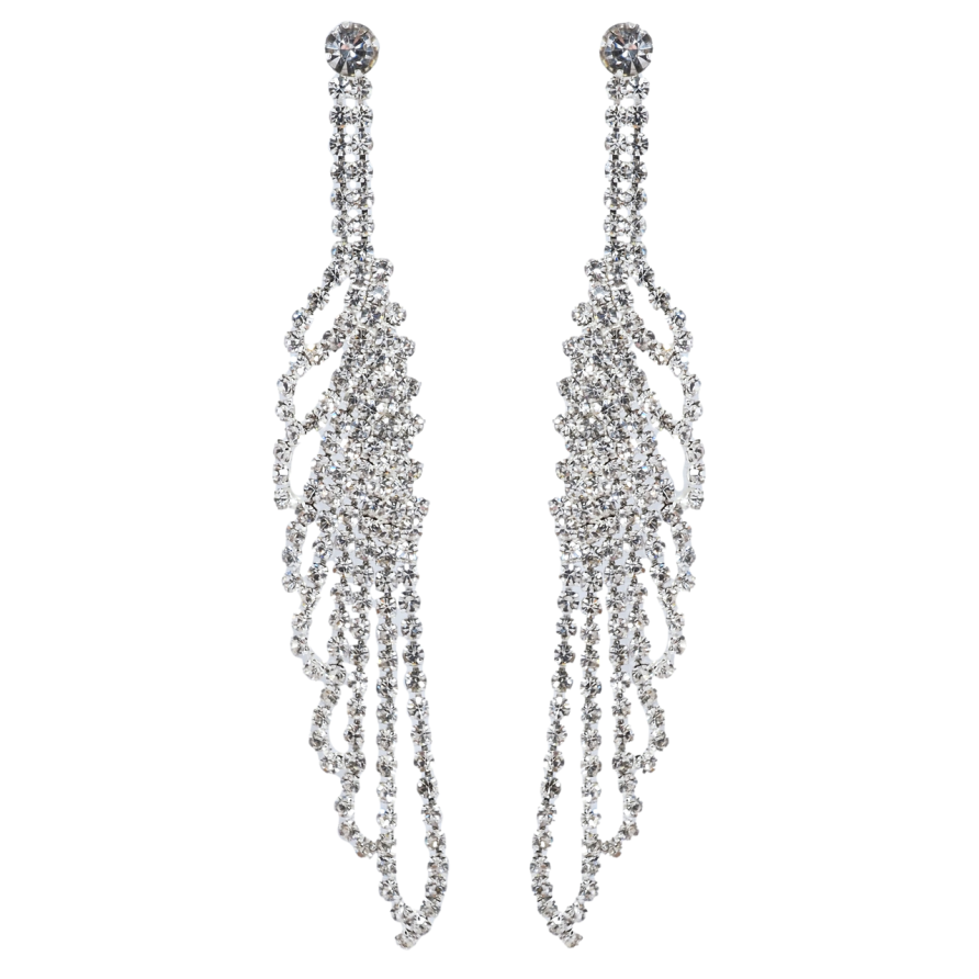 Серьги пусеты Декоративные подвески со стразами фото №1