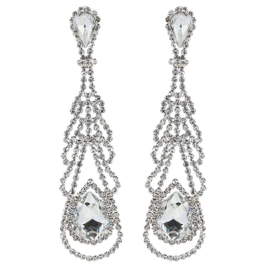 Сережки пусети Декоративні підвіски зі стразами фото №1