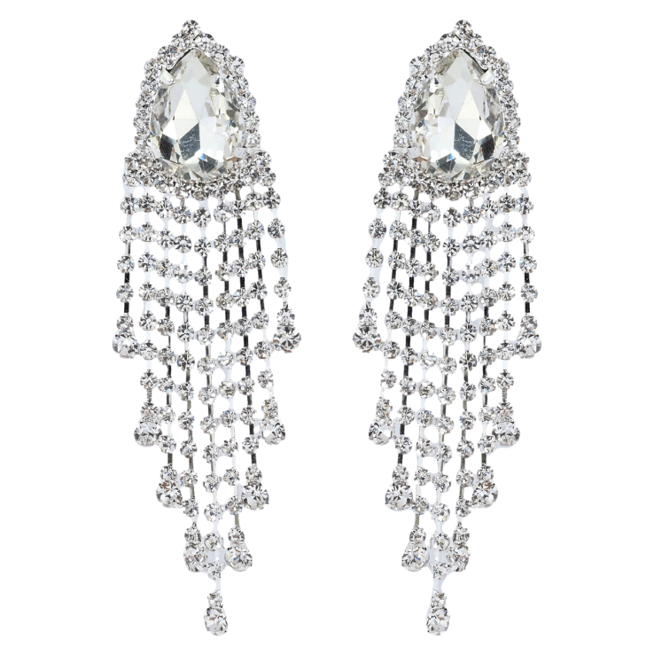 Серьги пусеты Декоративные подвески со стразами фото №5