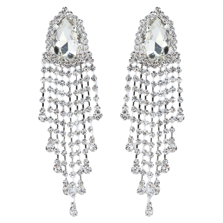 Сережки пусети Декоративні підвіски зі стразами фото №1