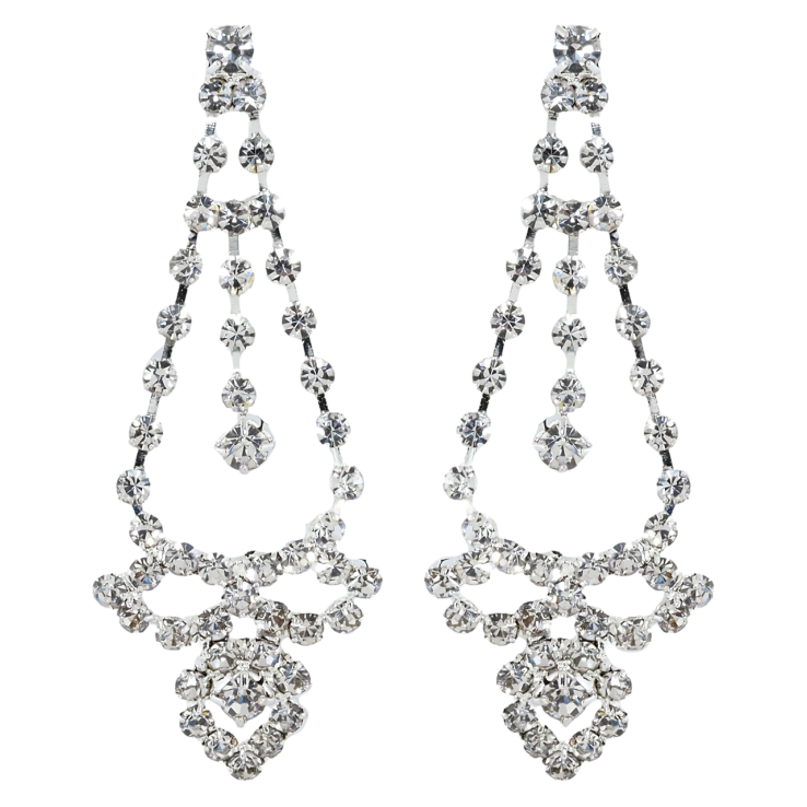 Сережки пусети Декоративні підвіски зі стразами фото №13