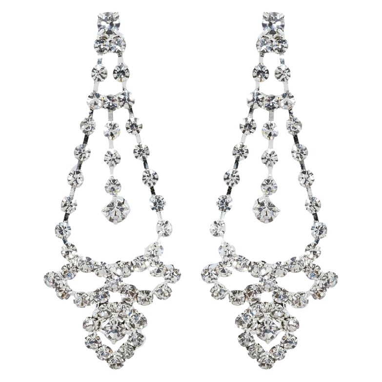 Серьги пусеты Декоративные подвески со стразами фото №1