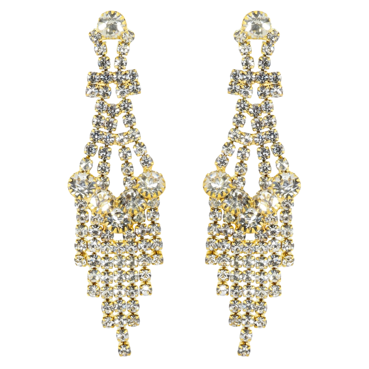 Серьги пусеты Декоративные подвески со стразами фото №3