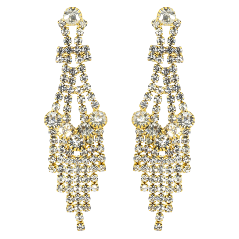 Серьги пусеты Декоративные подвески со стразами фото №1