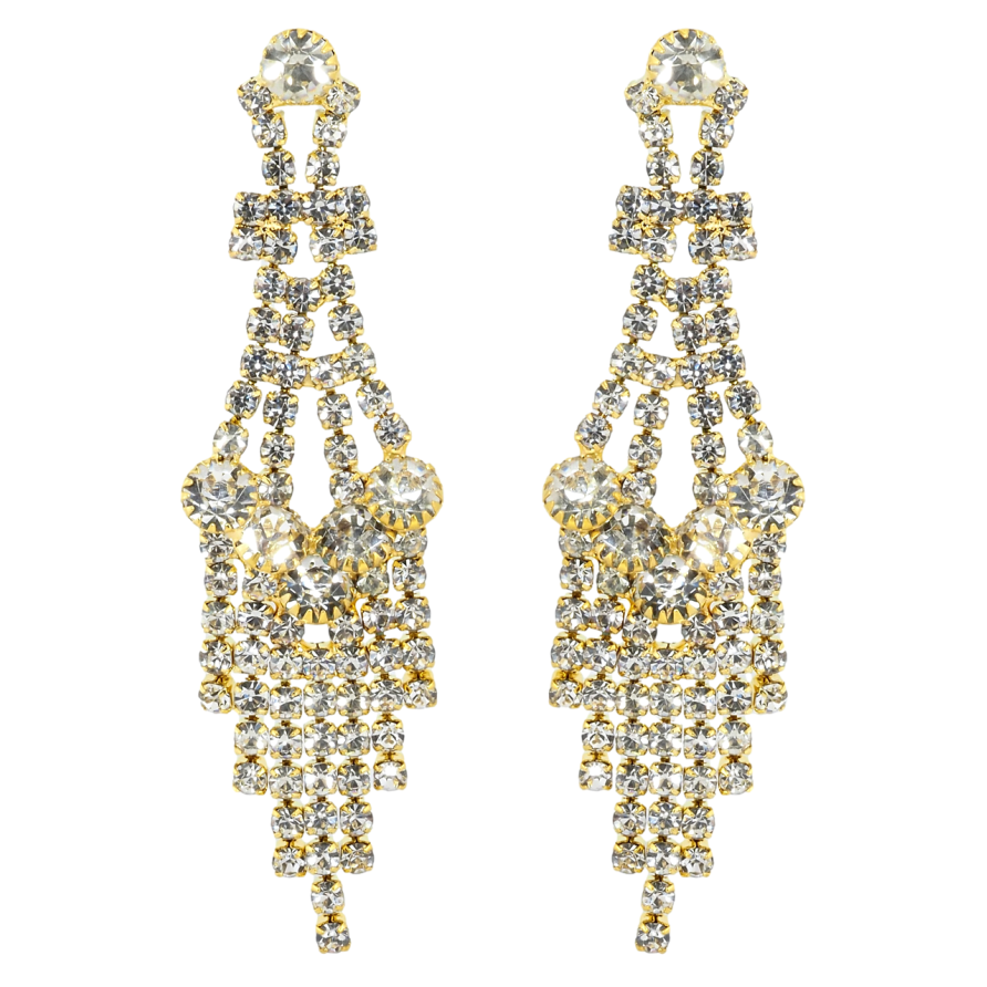 Сережки пусети Декоративні підвіски зі стразами фото №1