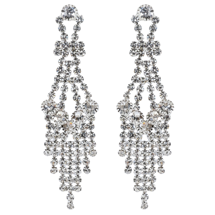 Серьги пусеты Декоративные подвески со стразами фото №1