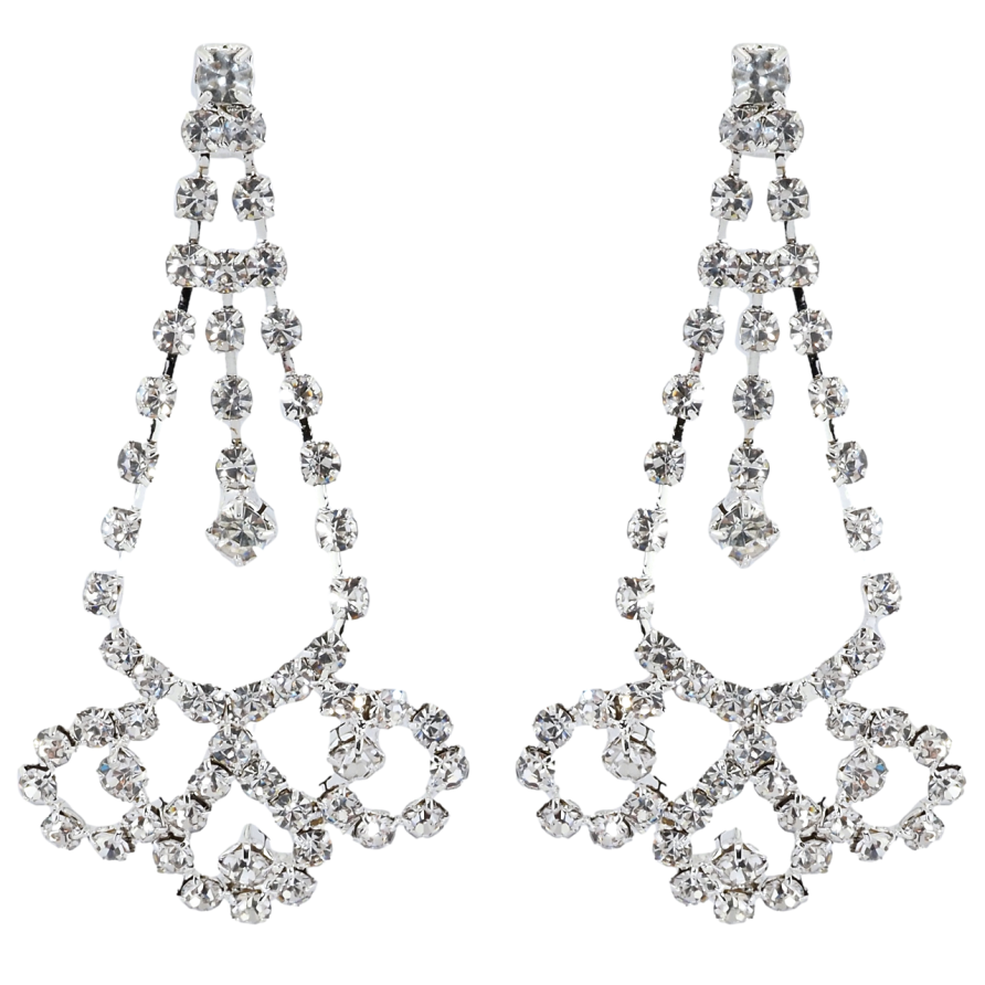 Серьги пусеты Декоративные подвески со стразами фото №1