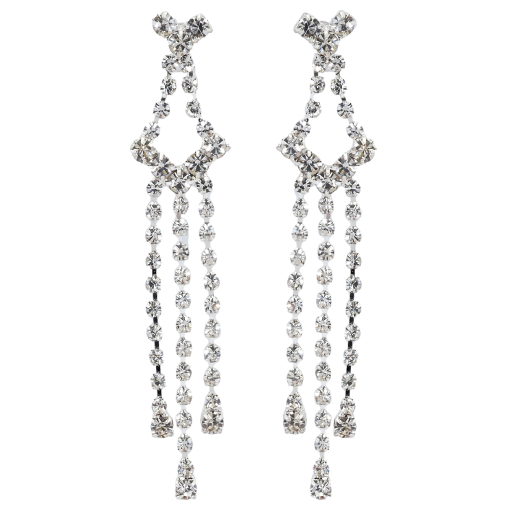 Серьги пусеты Декоративные подвески со стразами фото №2