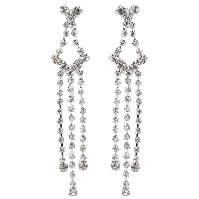 Серьги пусеты Декоративные подвески со стразами фото №1