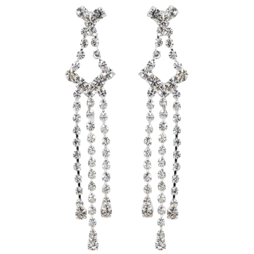 Сережки пусети Декоративні підвіски зі стразами фото №1