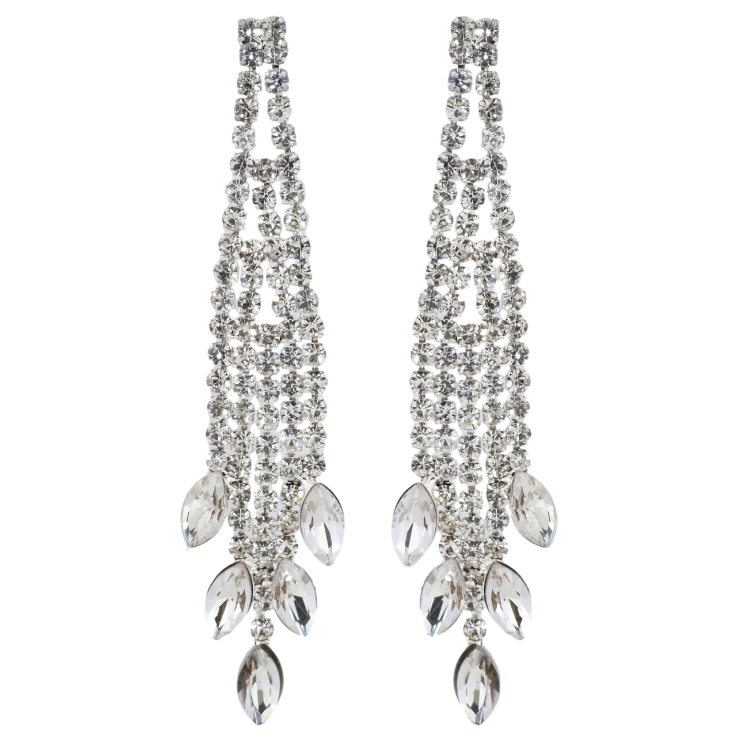 Сережки пусети Декоративні підвіски зі стразами фото №7