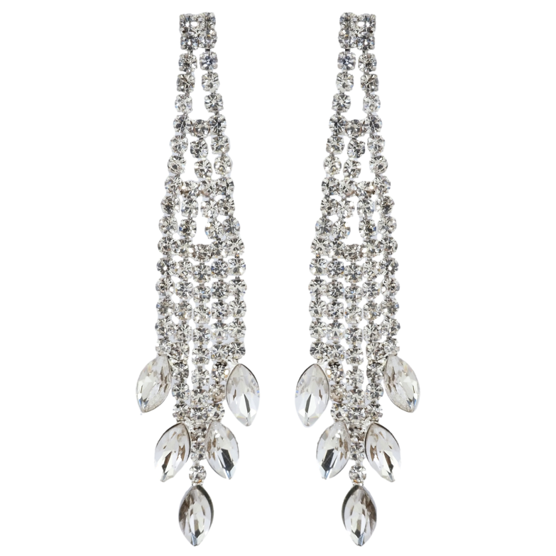 Сережки пусети Декоративні підвіски зі стразами фото №1 Сережки пусети Декоративні підвіски зі стразами фото №1