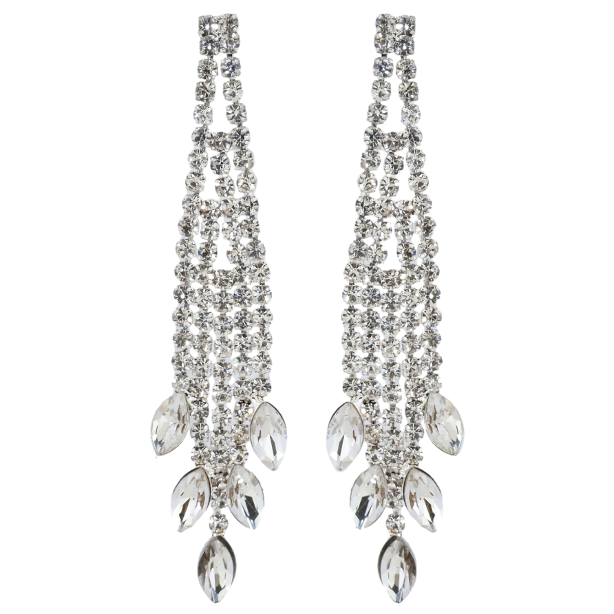 Сережки пусети Декоративні підвіски зі стразами фото №1 Сережки пусети Декоративні підвіски зі стразами фото №1