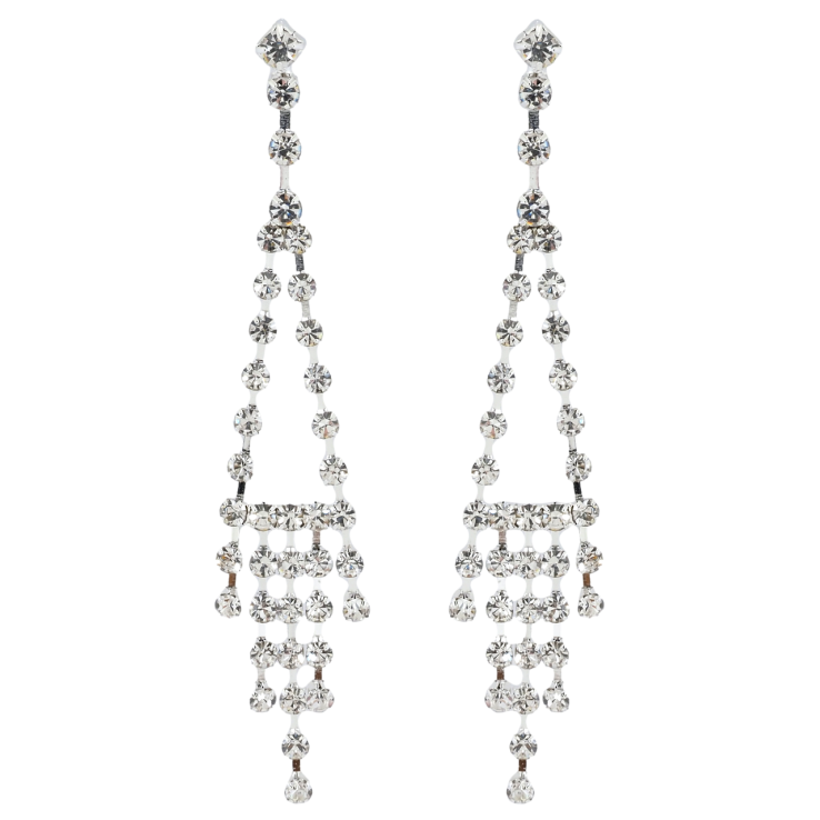 Серьги пусеты Декоративные подвески со стразами фото №10