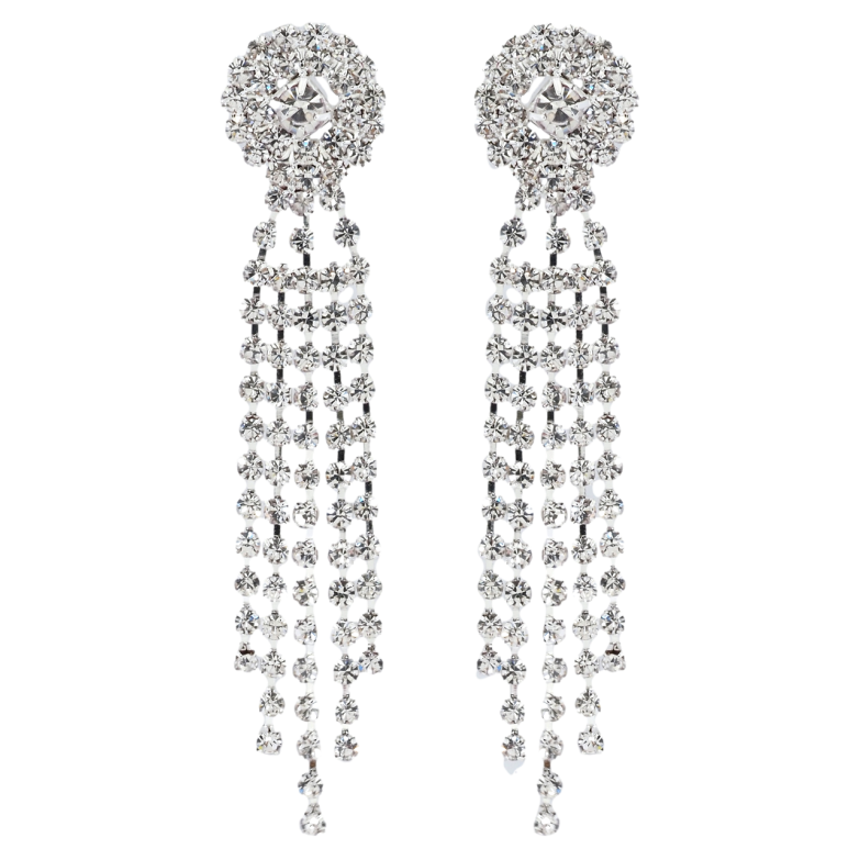 Сережки пусети Декоративні підвіски зі стразами фото №1