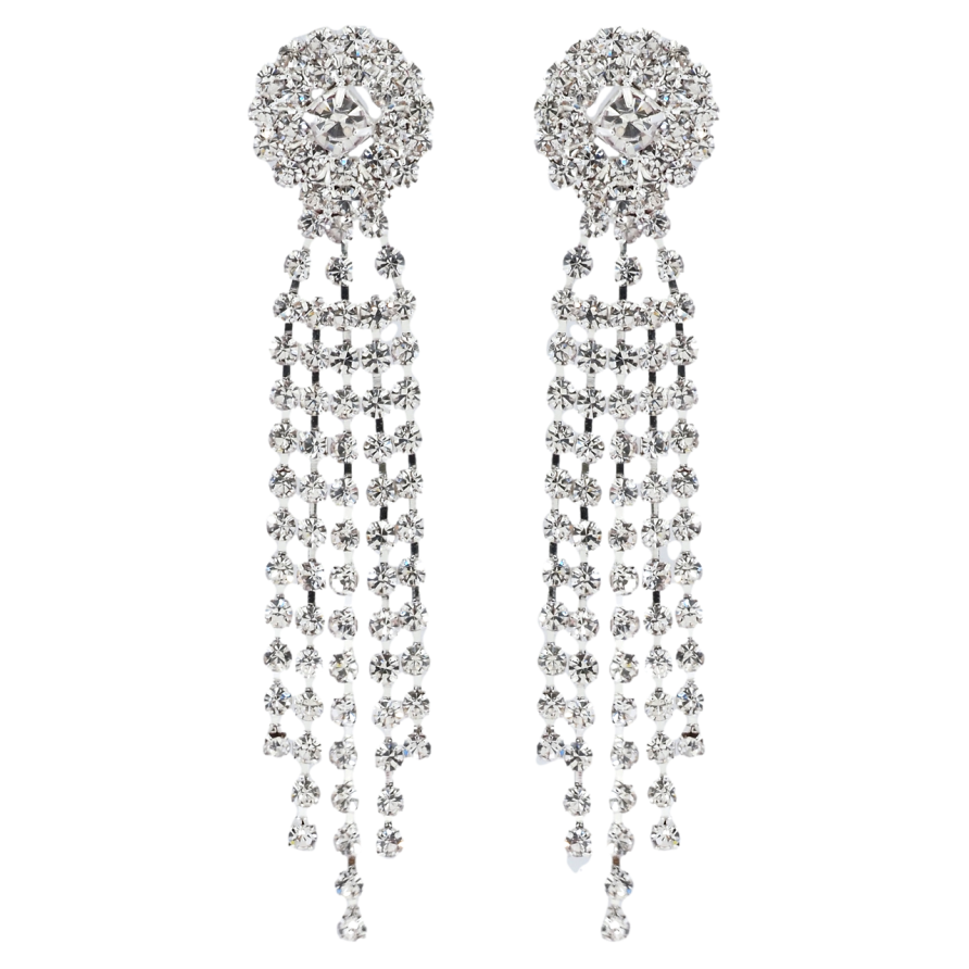 Сережки пусети Декоративні підвіски зі стразами фото №1