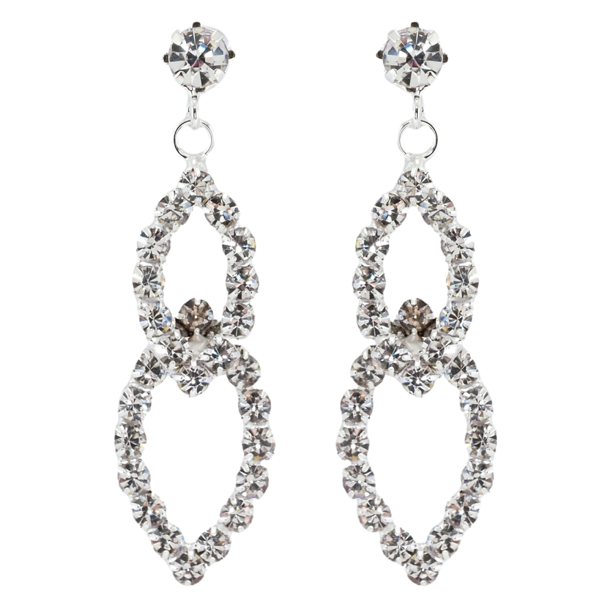 Сережки пусети Декоративні підвіски зі стразами фото №1