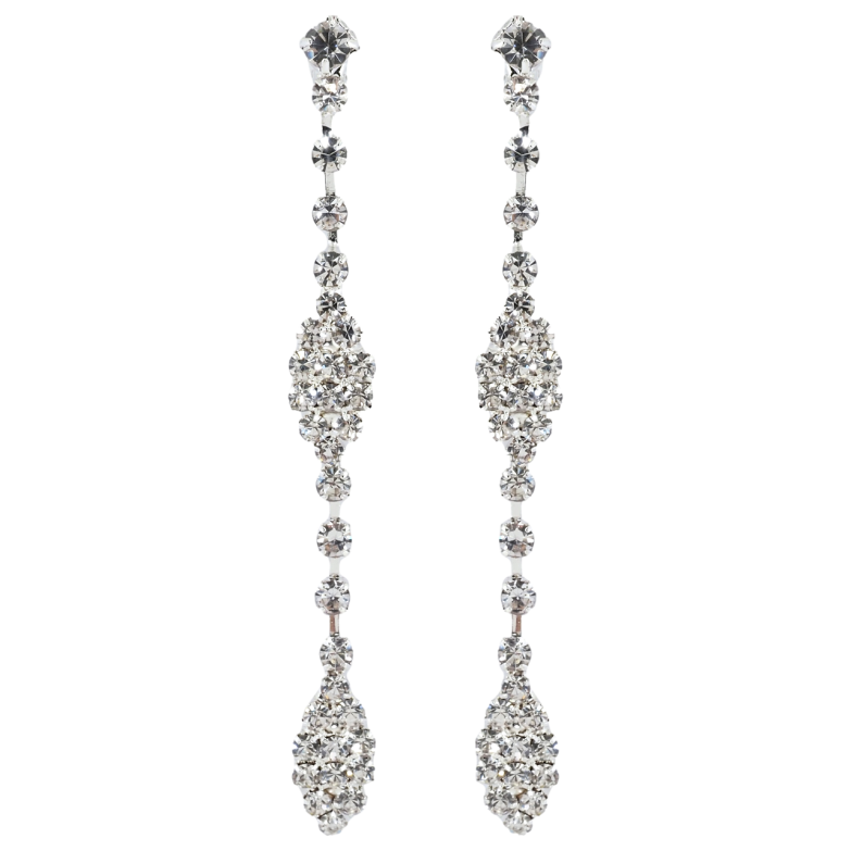 Серьги пусеты Декоративные подвески со стразами фото №1