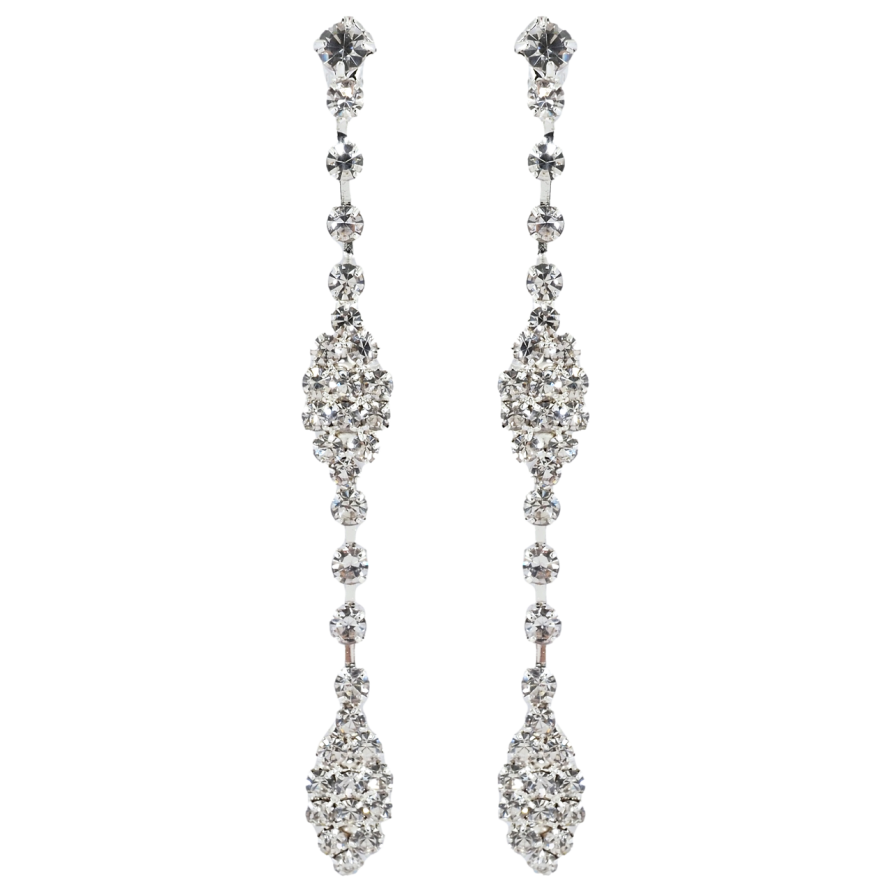 Серьги пусеты Декоративные подвески со стразами фото №1