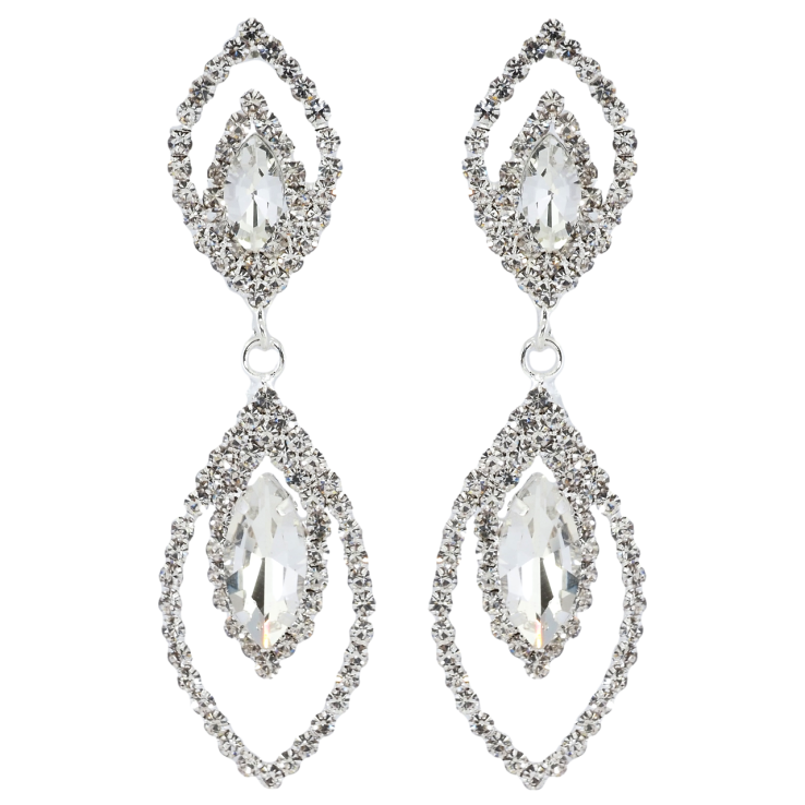 Сережки пусети Декоративні підвіски зі стразами фото №14