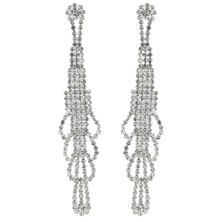 Серьги пусеты Декоративные подвески со стразами фото №8