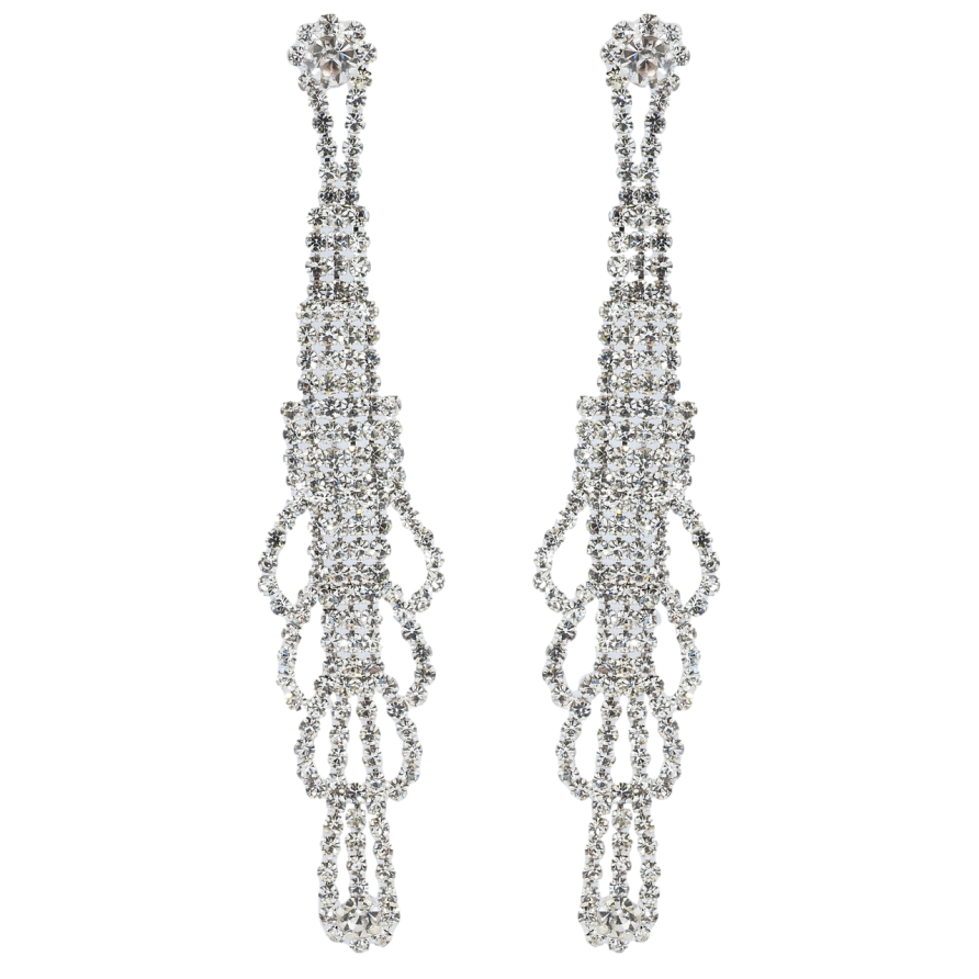 Серьги пусеты Декоративные подвески со стразами фото №1