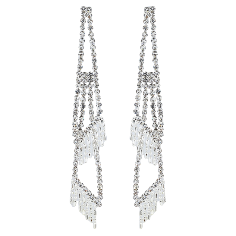 Серьги пусеты Декоративные подвески со стразами фото №1