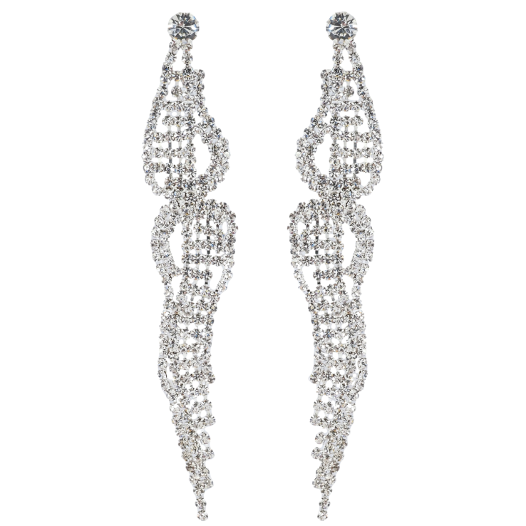 Сережки пусети Декоративні підвіски зі стразами фото №10