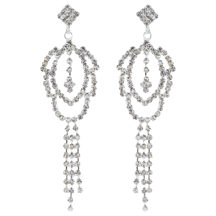 Серьги пусеты Декоративные подвески со стразами фото №23