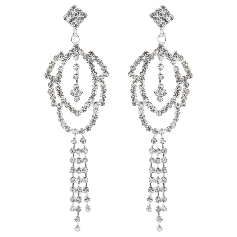 Серьги пусеты Декоративные подвески со стразами фото №1