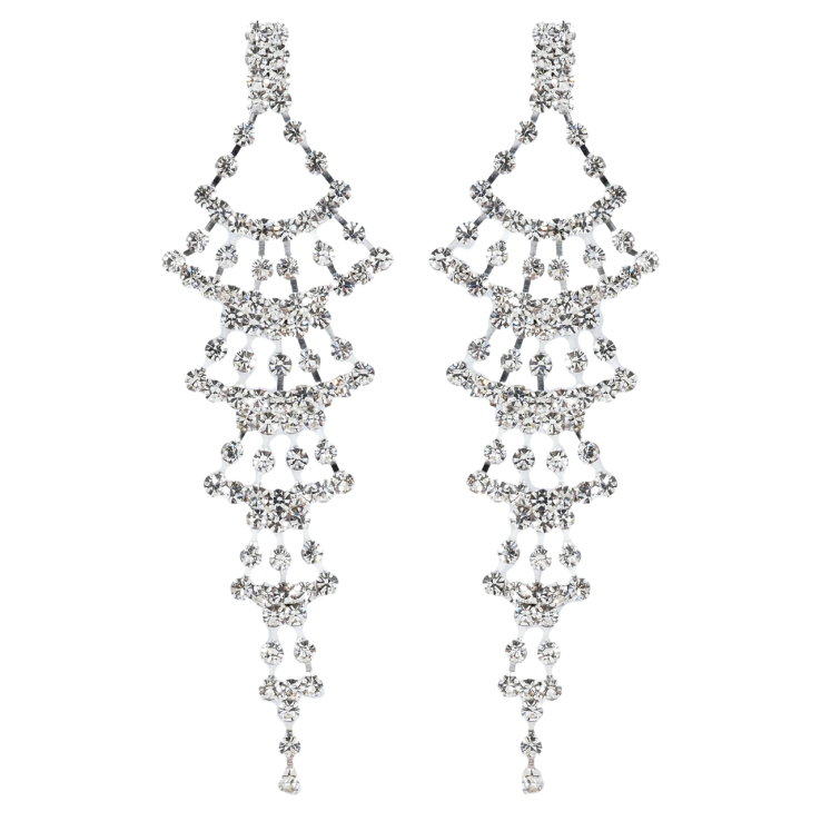 Серьги пусеты Декоративные подвески со стразами фото №16